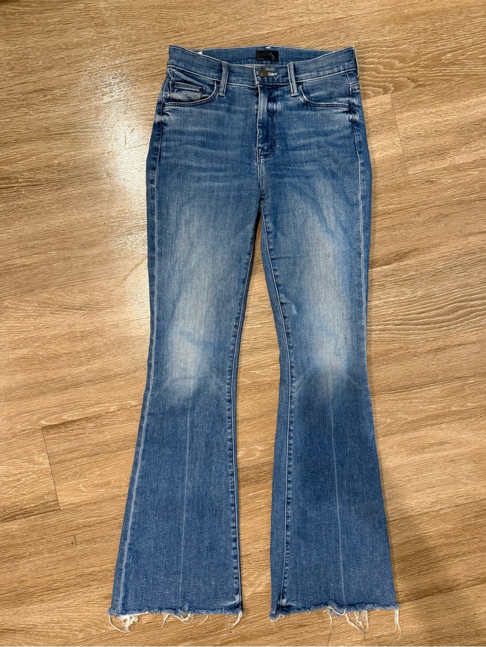 MOTHER Flared High-Rise Jeans in Blue Wash